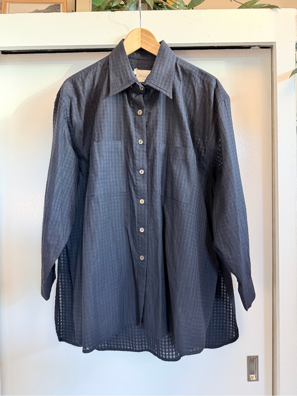 Jaggery London Santiago Big Shirt Black Indigo Check